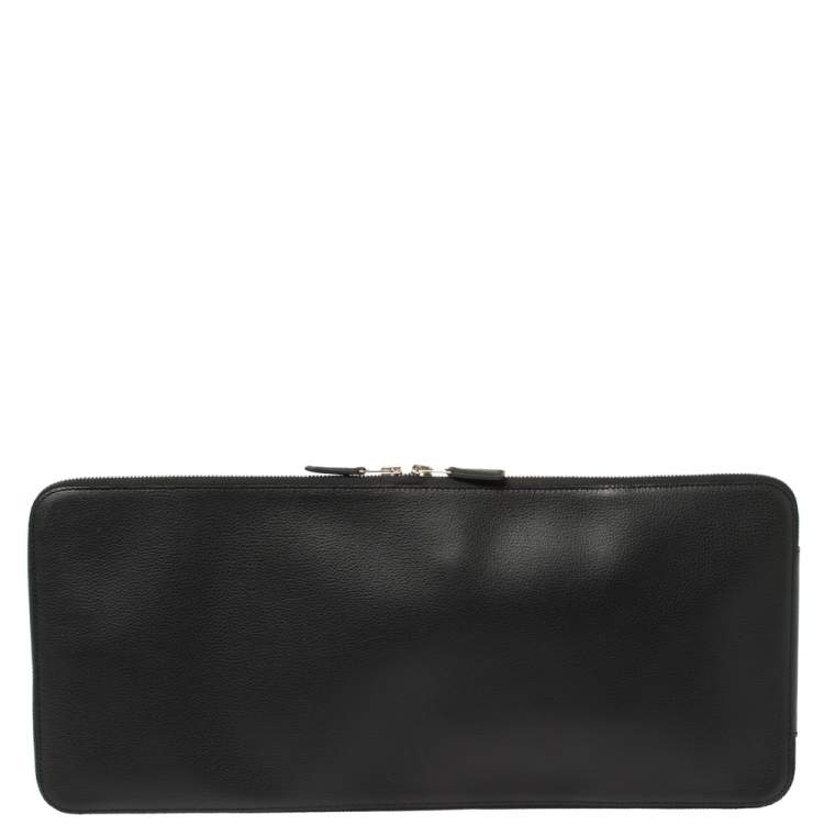 Pre Owned Hermes Black Vache Liegee Leather Travel Tie Case