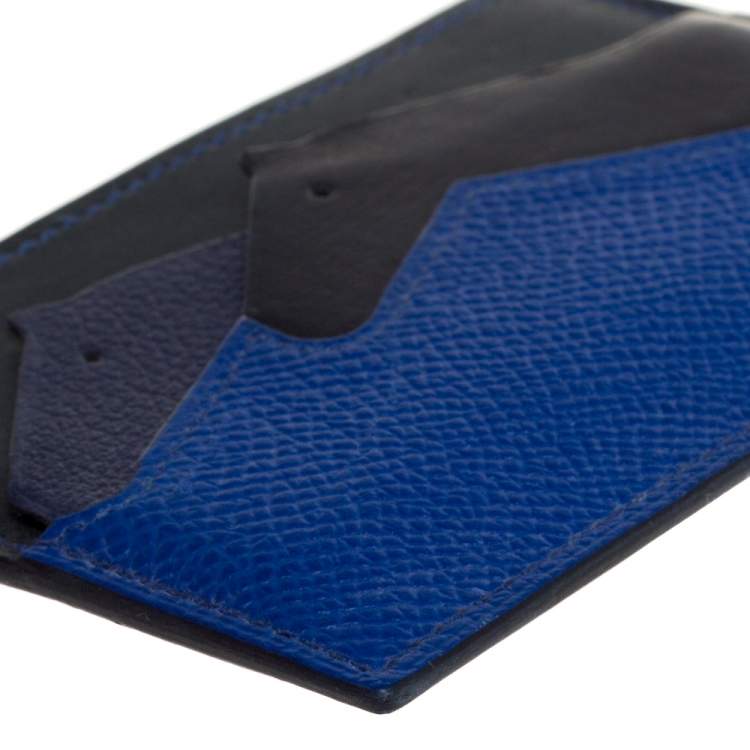 مملوكة مسبقًا Hermés Blue Leather Les Petits Chevaux Card Holder