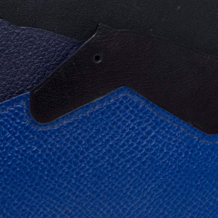 مملوكة مسبقًا Hermés Blue Leather Les Petits Chevaux Card Holder