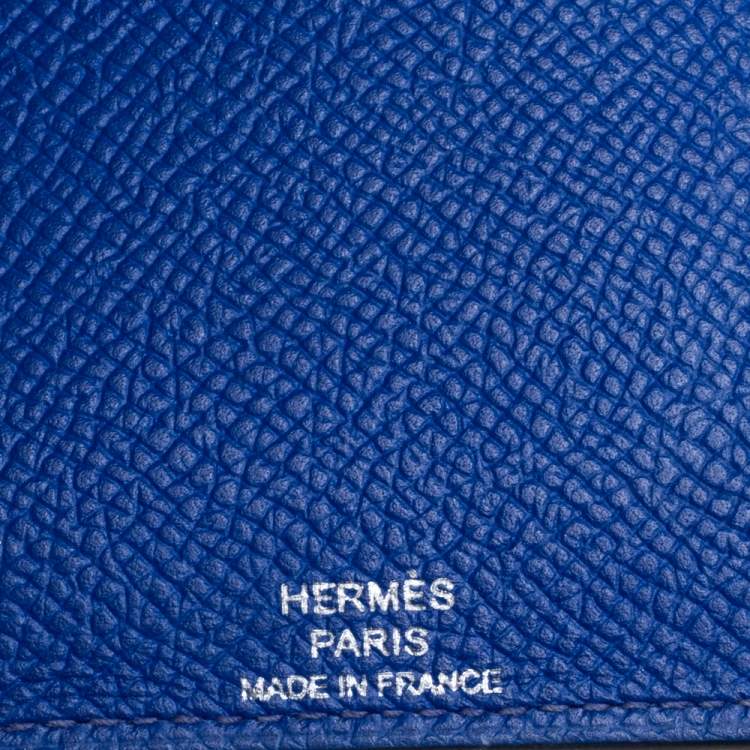 مملوكة مسبقًا Hermés Blue Leather Les Petits Chevaux Card Holder