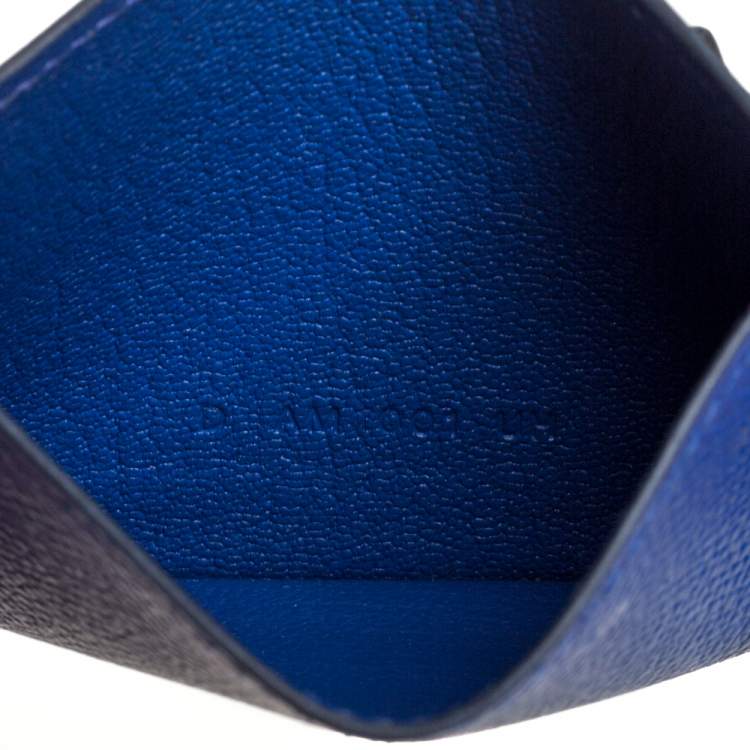 مملوكة مسبقًا Hermés Blue Leather Les Petits Chevaux Card Holder
