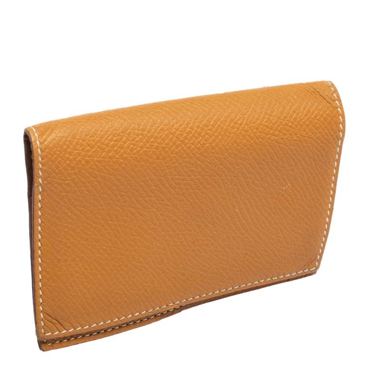 Pre Owned Hermés Natural Sable Epsom Leather Bifold Card Case