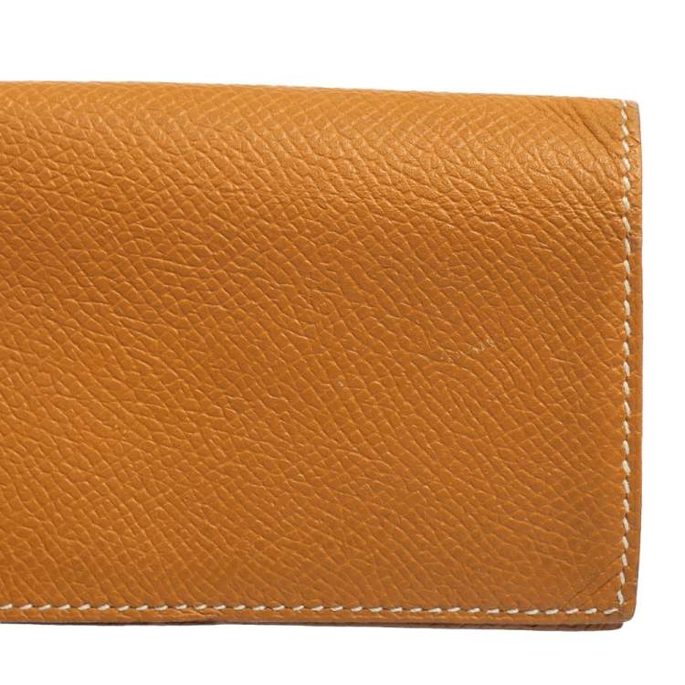 Pre Owned Hermés Natural Sable Epsom Leather Bifold Card Case