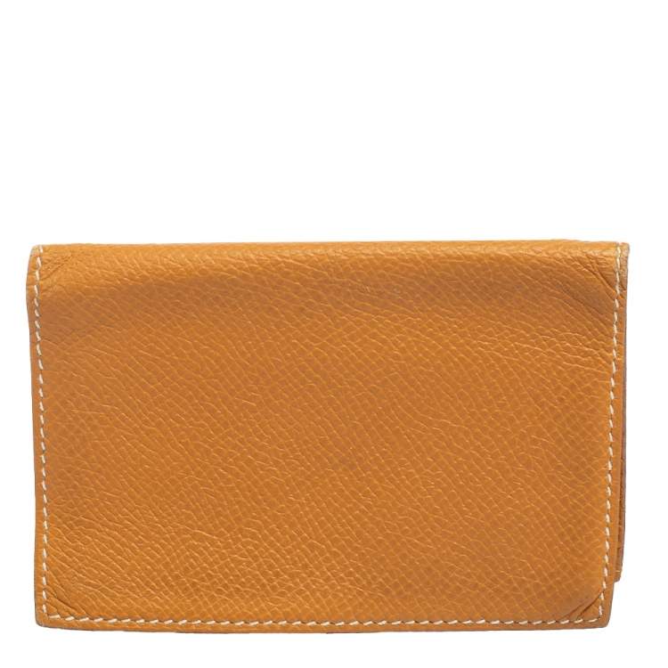 Pre Owned Hermés Natural Sable Epsom Leather Bifold Card Case