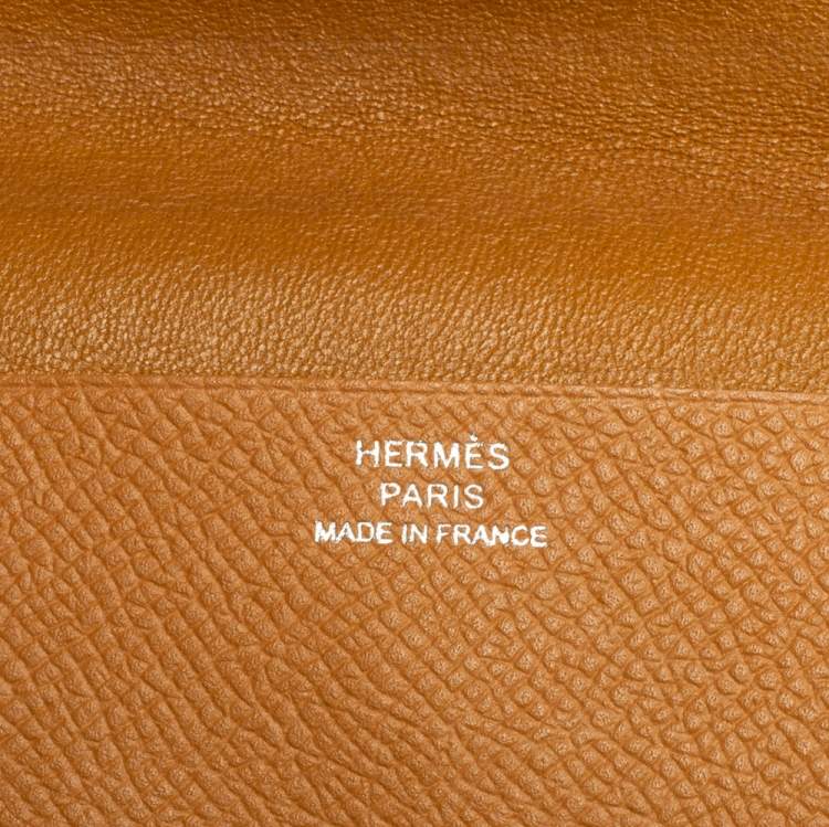 Pre Owned Hermés Natural Sable Epsom Leather Bifold Card Case