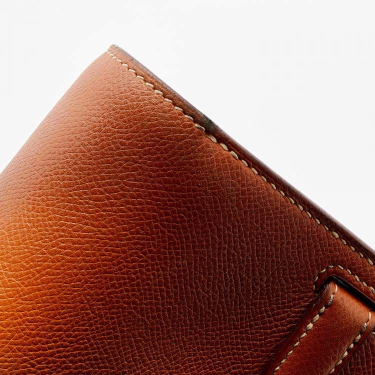 Pre Owned Hermes Gold Courchevel Leather Kelly Depeche Briefcase 38 Bag