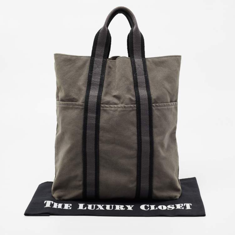 Pre Owned Hermes Grey/Black Canvas Fourre Tout Shopper Tote