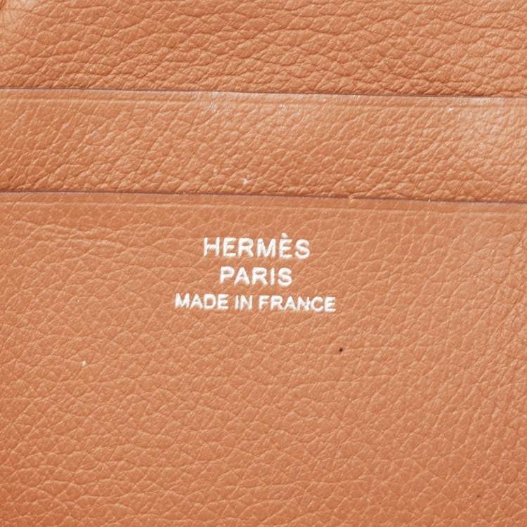 Pre Owned  Hermes Gold Evercolor Leather MC² Euclide Card Holder