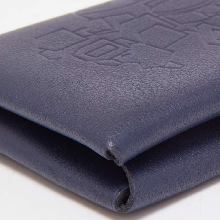 Pre Owned Hermes Blue Indigo Swift Leather Robot Calvi Card Case