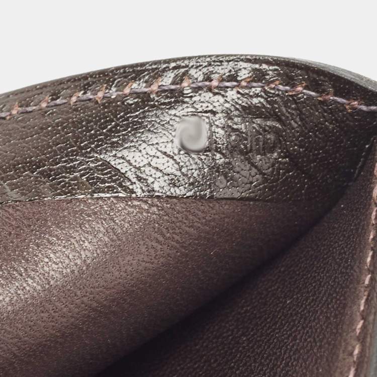 Pre Owned Hermes Macassar Evergrain Leather Vintage Bifold Wallet