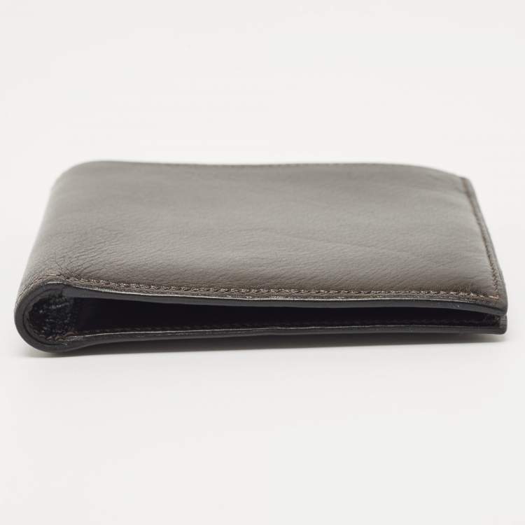 Pre Owned Hermes Macassar Evergrain Leather Vintage Bifold Wallet