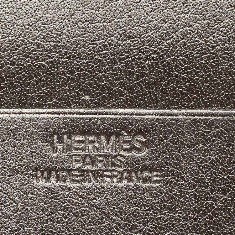 Pre Owned Hermes Macassar Evergrain Leather Vintage Bifold Wallet