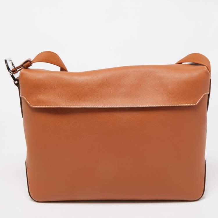 Pre Owned Hermès Gold Evergrain Citynews Messenger Bag