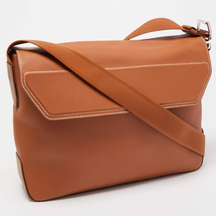 Pre Owned Hermès Gold Evergrain Citynews Messenger Bag