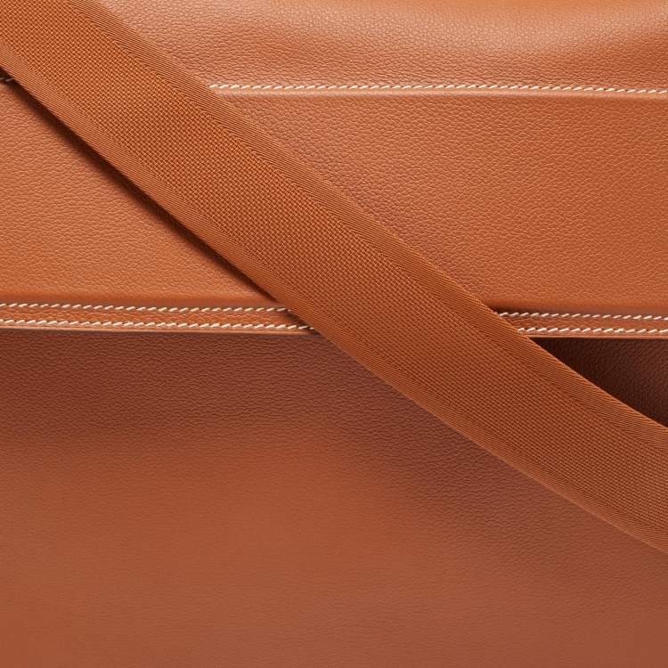 Pre Owned Hermès Gold Evergrain Citynews Messenger Bag