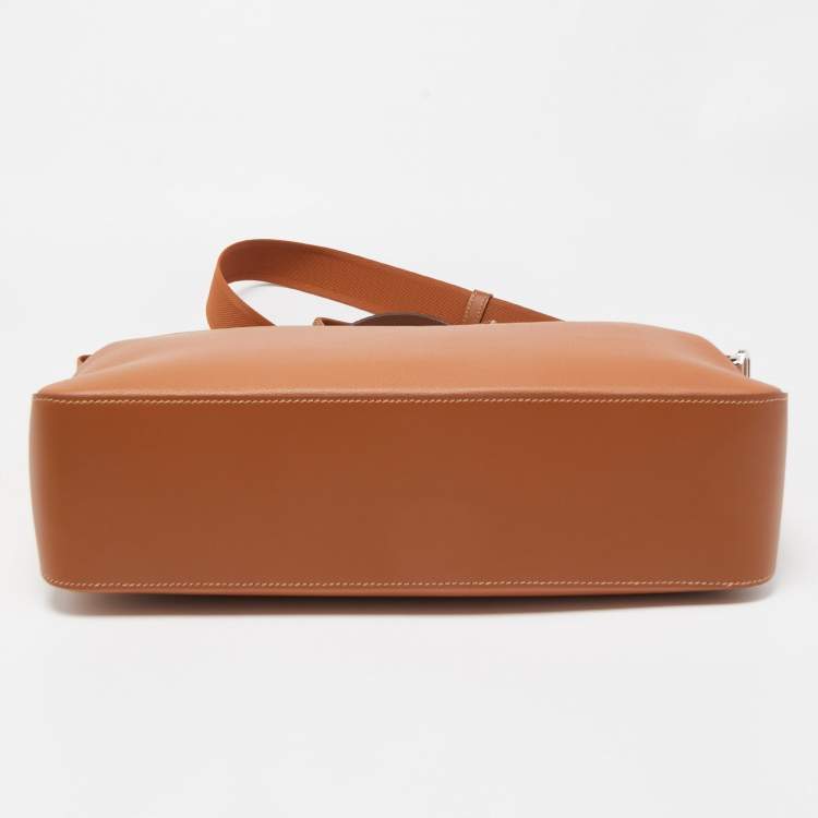 Pre Owned Hermes Gold Evercolor Leather Citynews Briefcase 