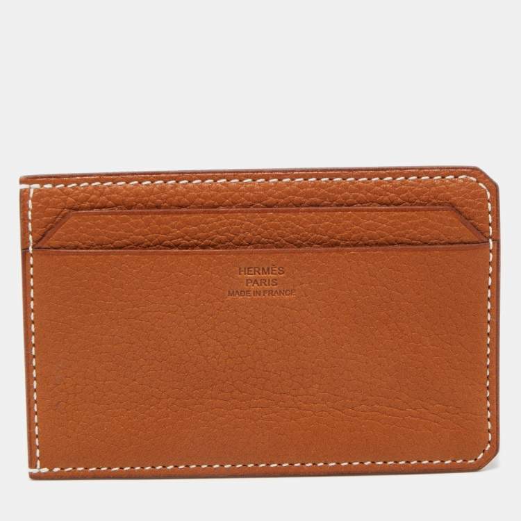 مملوكة مسبقًا Hermès Fauve Barena Faubourg Leather City 4CC Card Holder