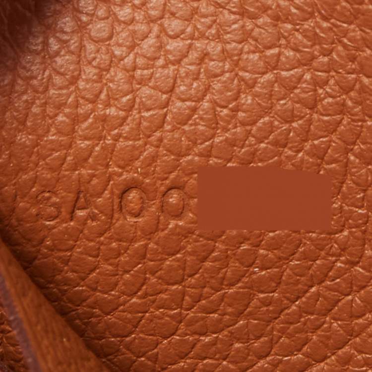 Pre Owned Hermès Gold Evercolor Leather Poker Compact Wallet
