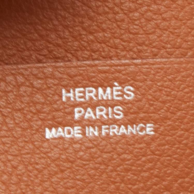Pre Owned Hermès Gold Evercolor Leather Poker Compact Wallet