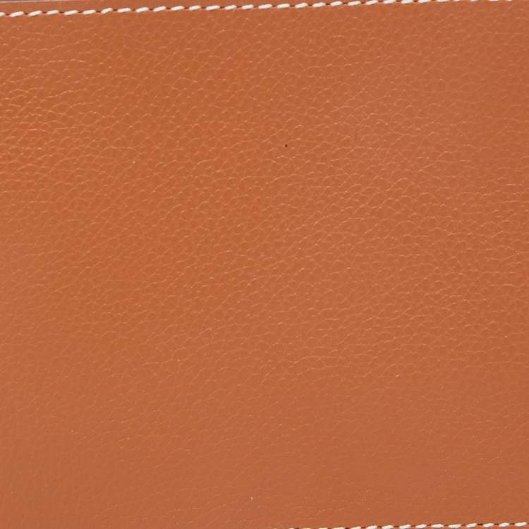 Pre Owned Hermès Gold Evercolor Leather Poker Compact Wallet