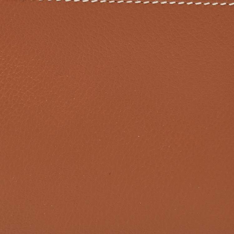 Pre Owned Hermes Gold Evercolor Leather Poker Compact Wallet