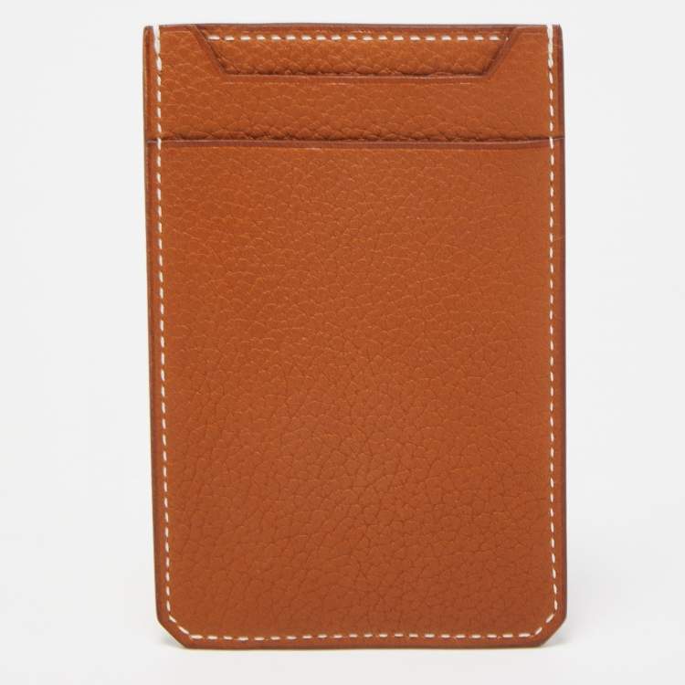 Pre Owned Hermes Fauve Barenia Faubourg Leather City 4CC Card Holder