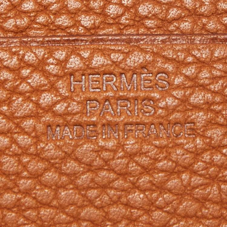 Pre Owned Hermes Fauve Barenia Faubourg Leather City 4CC Card Holder
