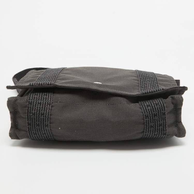 Pre Owned Hermes Grey Canvas Fourre Tout Besace Messenger Bag 