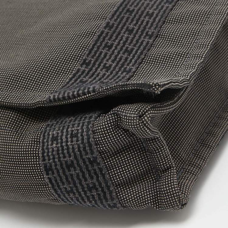 Pre Owned Hermes Grey Canvas Fourre Tout Besace Messenger Bag 