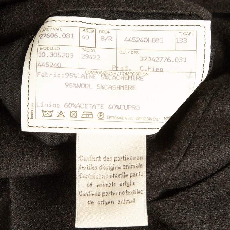 Pre Owned Hermes Black Wool Formal Trousers M