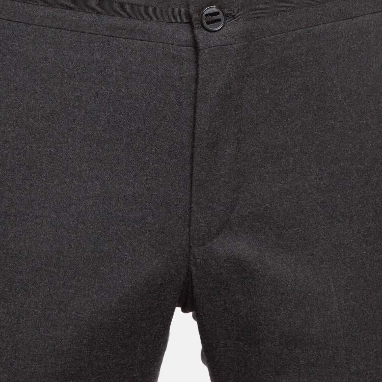 Pre Owned Hermes Black Wool Formal Trousers M