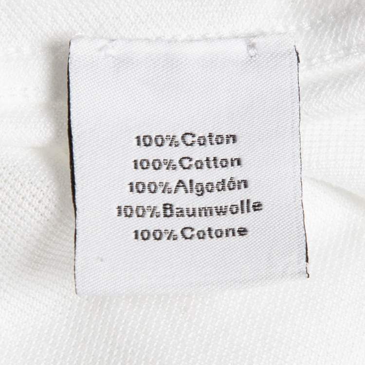 Pre Owned Hermès White Cotton Pique Crew Neck T-Shirt L