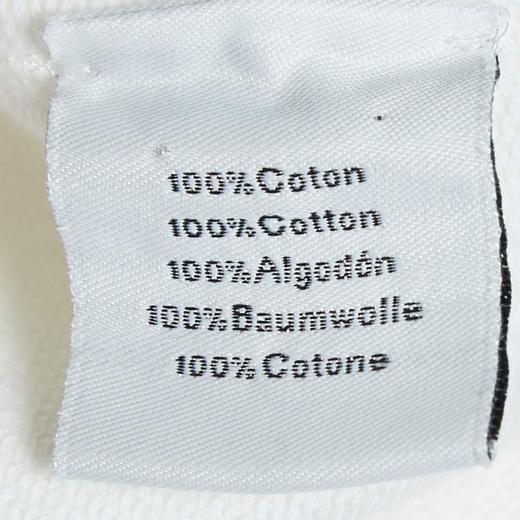 Pre Owned Hermes White Embroidered Cotton Knit Crew Neck T-Shirt 3XL