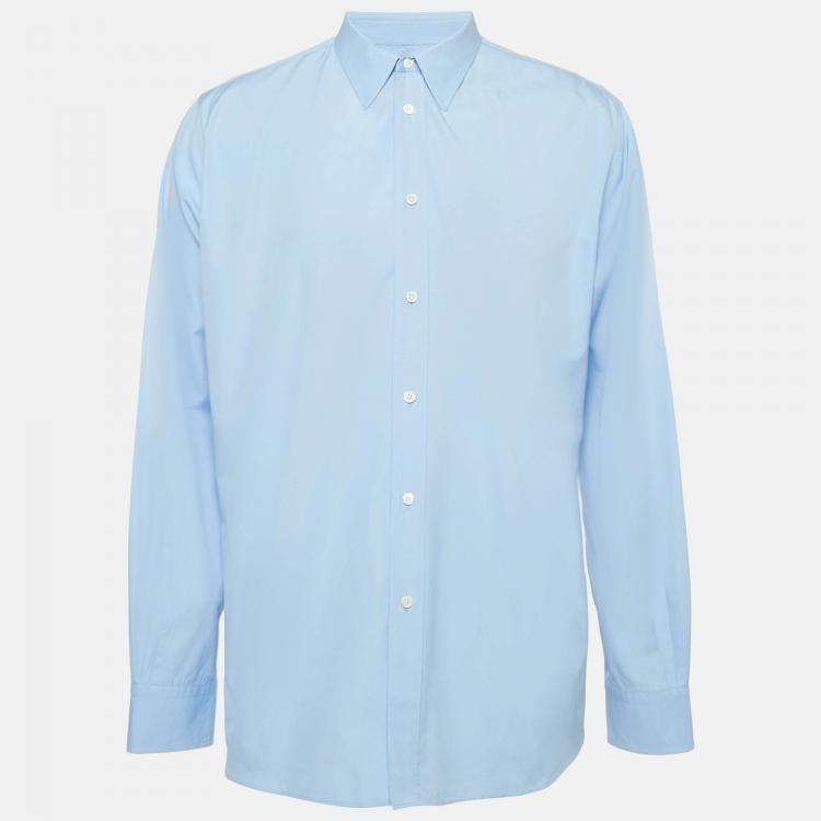 Pre Owned Hermès Blue Cotton Buttoned Up Shirt 4XL