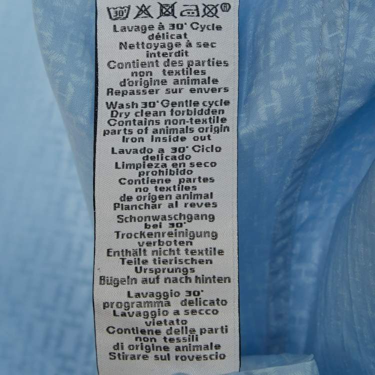 Pre Owned Hermes Blue Printed Cotton Long Sleeve Shirt L