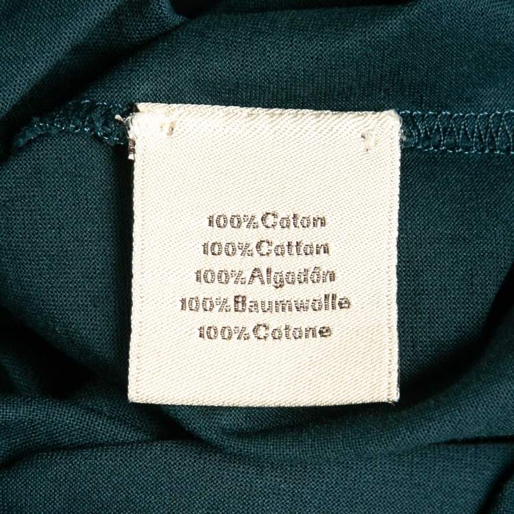 Pre Owned Hermes Blue Horseshoe Print Jersey Crew Neck T-Shirt XS