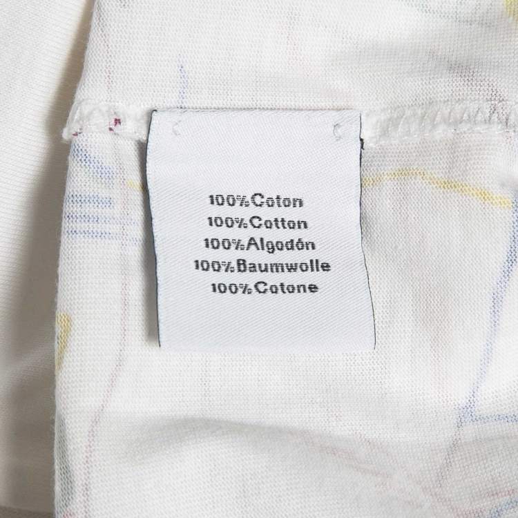Pre Owned Hermes White Cavalcade Print Cotton Crew Neck T-Shirt M