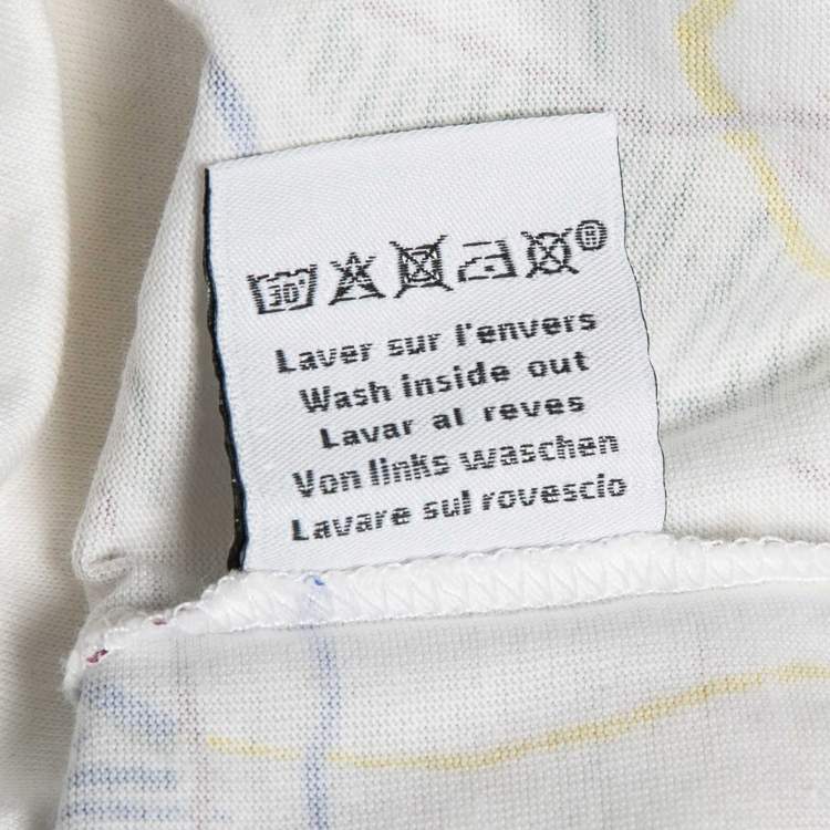 Pre Owned Hermes White Cavalcade Print Cotton Crew Neck T-Shirt M