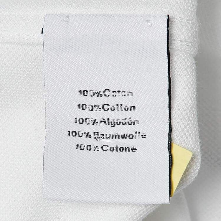 Pre Owned Hermes White Pique Cotton Polo T-Shirt XXXL