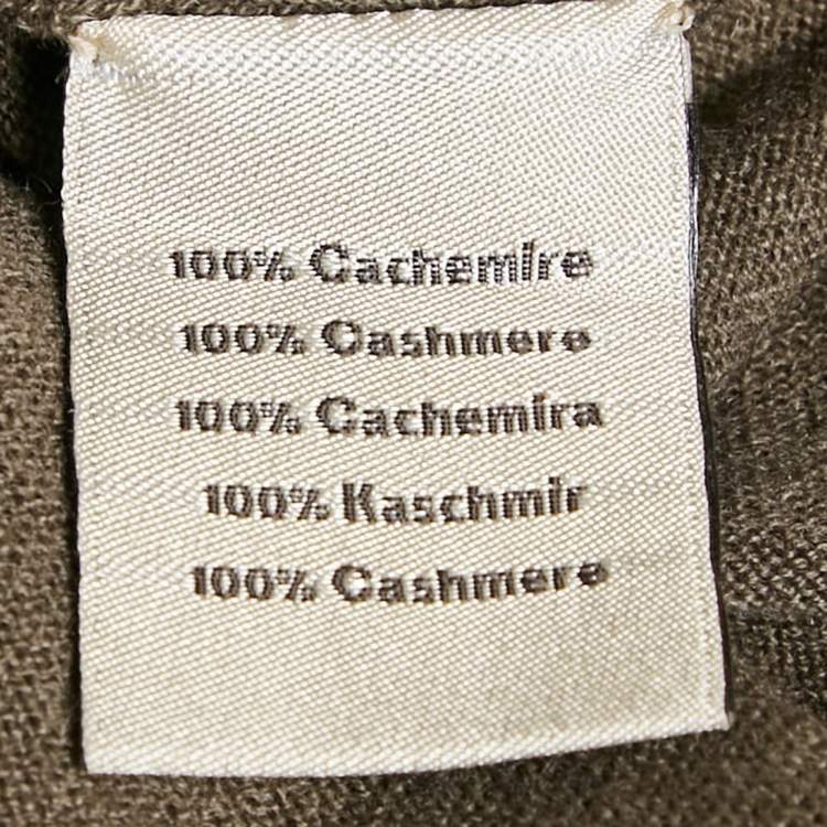 Pre Owned Hermes Blue Checks Cashmere Knit Crew Neck T-Shirt L