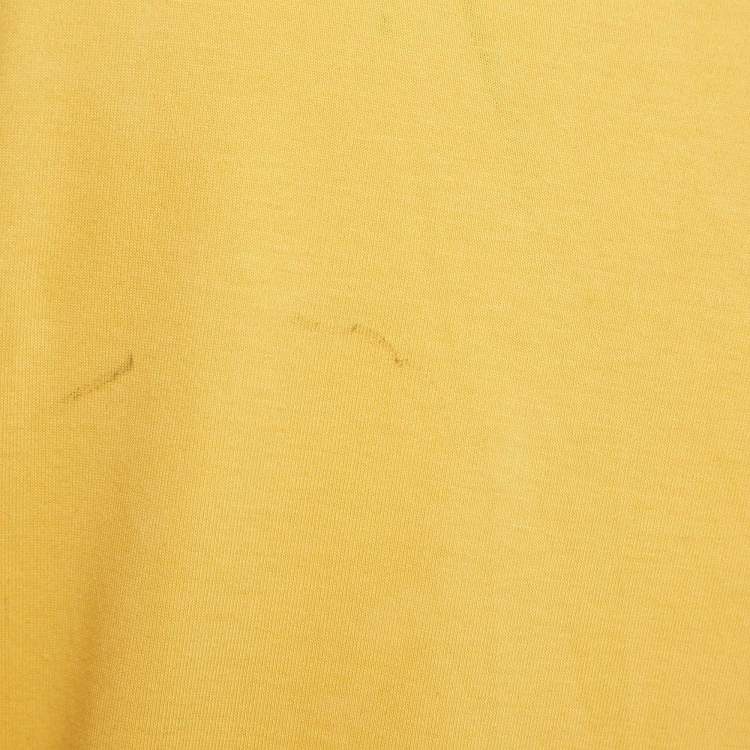 Pre Owned Hermes Yellow 3D H Embroidered Jersey Crew Neck T-Shirt L