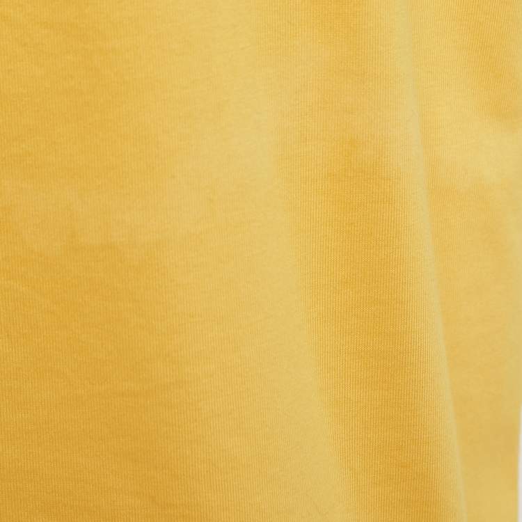 Pre Owned Hermes Yellow 3D H Embroidered Jersey Crew Neck T-Shirt L