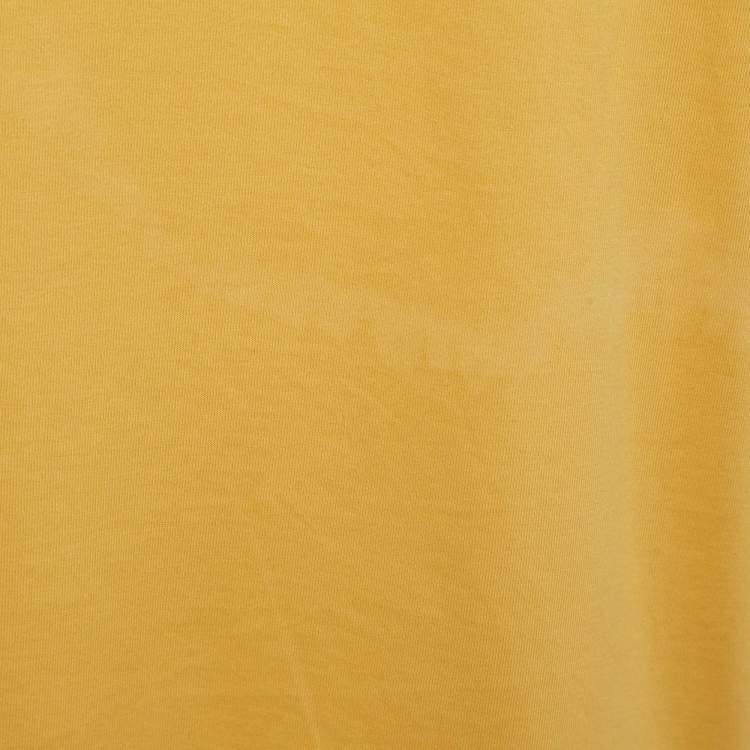 Pre Owned Hermes Yellow 3D H Embroidered Jersey Crew Neck T-Shirt L