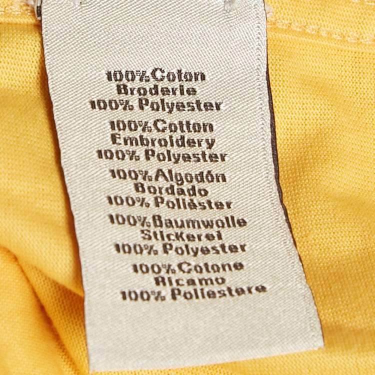 Pre Owned Hermes Yellow 3D H Embroidered Jersey Crew Neck T-Shirt L
