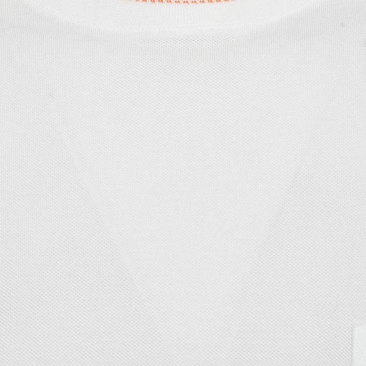 Pre Owned Hermes White Cotton Pique Crew Neck T-Shirt XXL