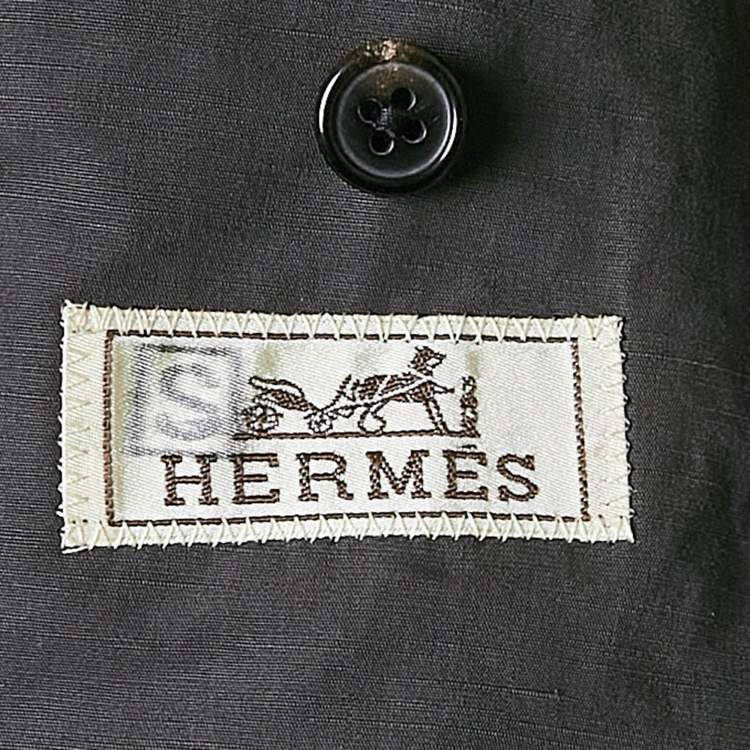 Pre Owned Hermès Green Cotton Blend Single Breasted Jacket XL