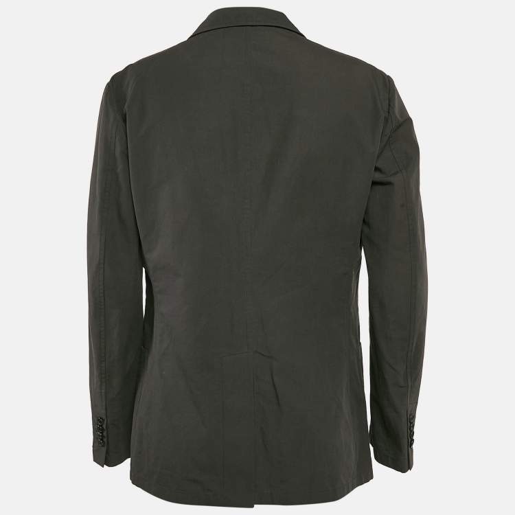 Pre Owned Hermès Green Cotton Blend Single Breasted Jacket XL