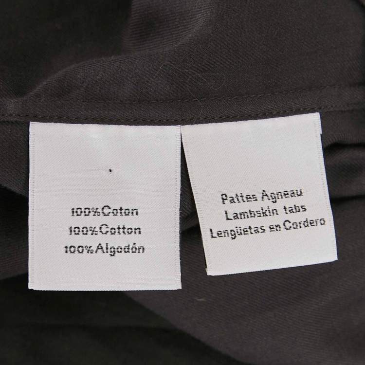Pre Owned Hermes Grey Cotton Button Front Shirt XXL 
