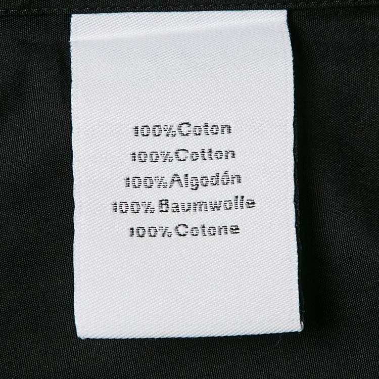 Pre Owned Hermes Black Cotton Button Front Shirt M