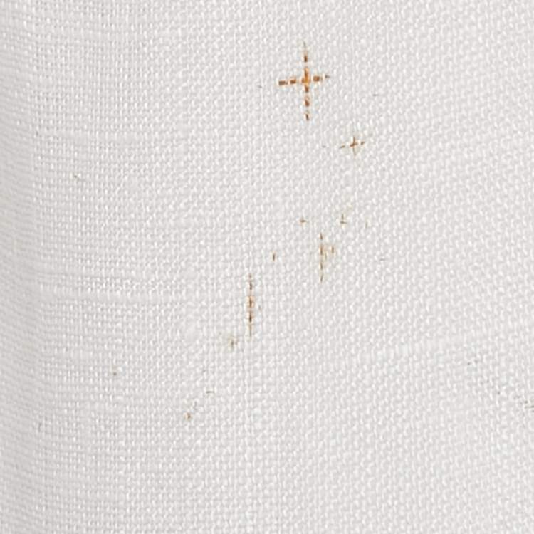 Pre Owned Hermes White Linen Button Front Shirt M